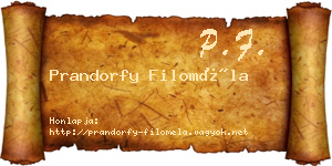 Prandorfy Filoméla névjegykártya